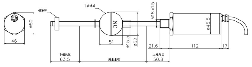 靜力水準(zhǔn)儀傳感器尺寸圖 靜力水準(zhǔn)儀傳感器尺寸圖